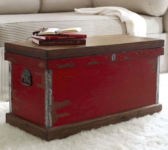 Pottery Barn JOSEFA DISTRESSED TRUNK pottery barn buy more save more sale