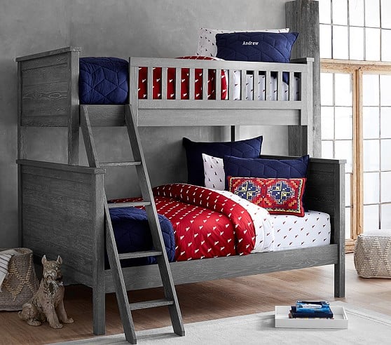 Pottery Barn Kids Charlie Twin-Over-Full Bunk Bed Smoked Charcoal pottery barn kids buy more save more sale