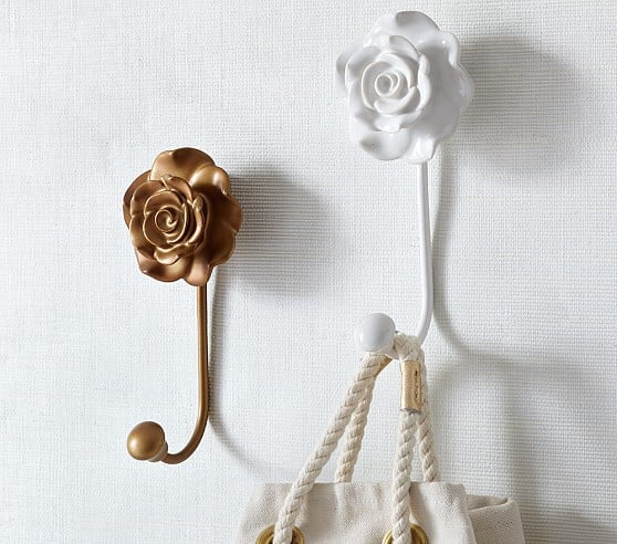 Pottery Barn Kids Floral Hook Gold White pottery barn kids buy more save more sale