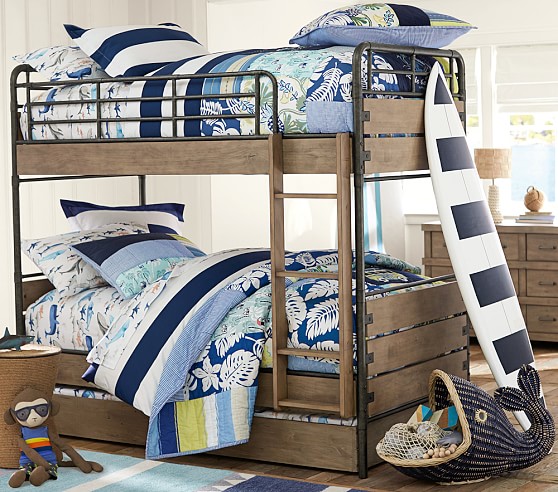 Pottery Barn Kids Owen Twin-Over-Twin Bunk Bed Sand Washed Taupe pottery barn kids buy more save more sale