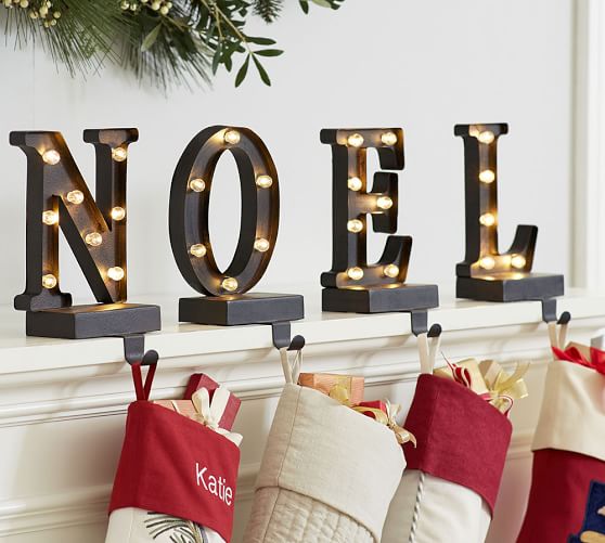 Pottery Barn LIT BRONZE WORD STOCKING HOLDER - NOEL pottery barn buy more save more sale
