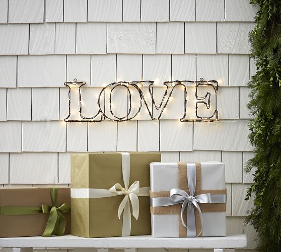 Pottery Barn LIT SENTIMENT - LOVE pottery barn election day free shipping sale