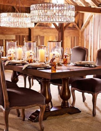 Pottery Barn LORRAINE EXTENDING DINING TABLE Rustic Brown, pottery barn dining tables sale
