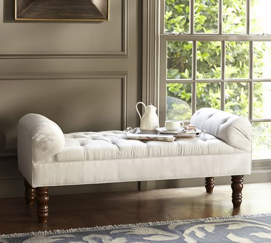 Pottery Barn LORRAINE TUFTED BENCH pottery barn buy more save more sale