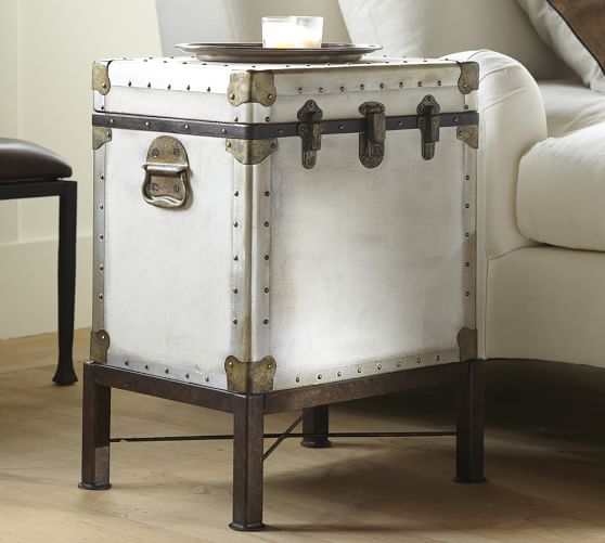 Pottery Barn LUDLOW TRUNK SIDE TABLE White pottery barn buy more save more sale