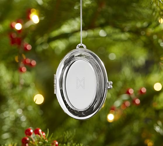 Pottery Barn MONOGRAMMABLE OVAL LOCKET ORNAMENT pottery barn cyber monday sale