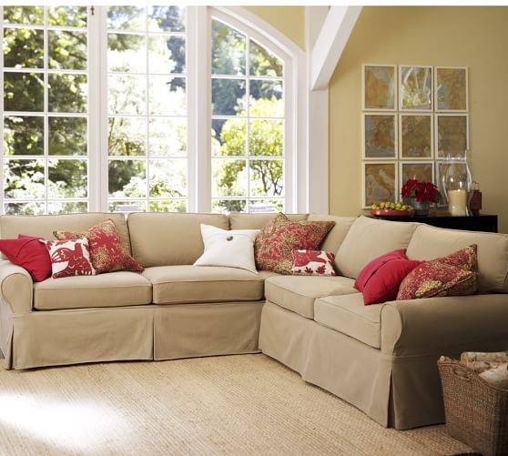 Pottery Barn PB BASIC SLIPCOVERED 2 PIECE L SHAPED SECTIONAL pottery barn cyber monday sale