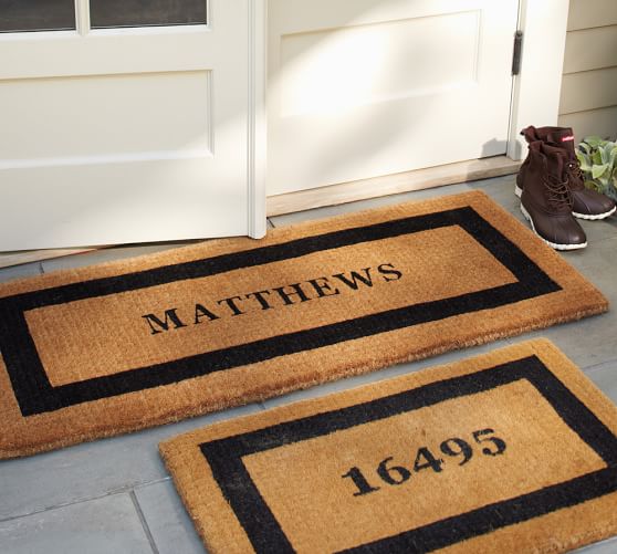 Pottery Barn PERSONALIZED DOORMAT Brown pottery barn rugs sale