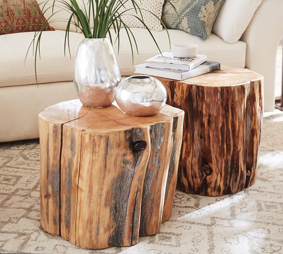 Pottery Barn RECLAIMED WOOD STUMP TABLE pottery barn buy more save more sale
