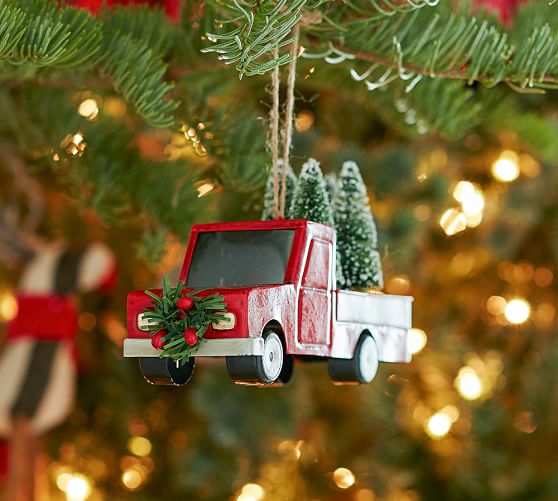 Pottery Barn RED TRUCK ORNAMENT pottery barn holiday decorating event sale
