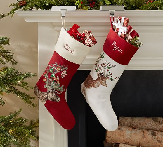 Pottery Barn SILLY STAG STOCKING pottery barn holiday decorating event sale