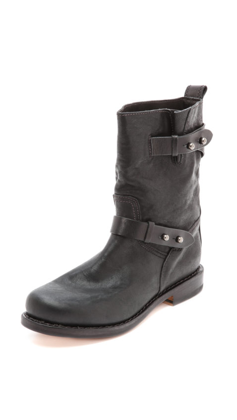 Rag & Bone Moto Boots II Black flat boots