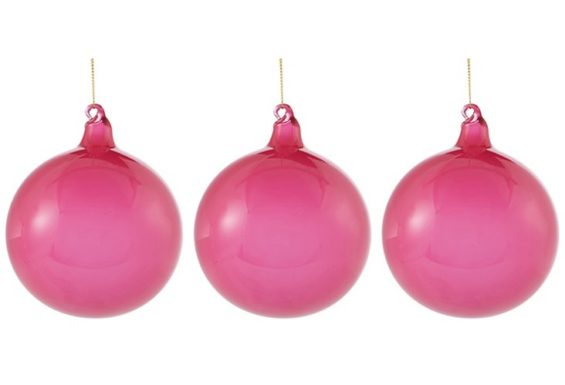 S/3 4" Glass Ball Ornaments, Rose One Kings Lane holiday decor sale