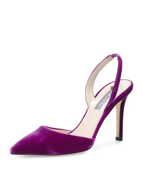 SJP by Sarah Jessica Parker Bliss Velvet 90mm Slingback Pump Purple  velvet pumps