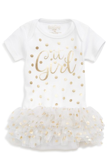 Sara Kety Baby & Kids 'It Girl' Tutu Bodysuit (Baby Girls) White Gold dresses for baby girls thanksgiving 2016
