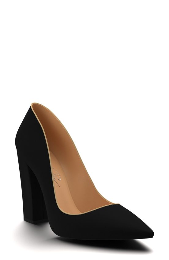 Shoes of Prey Block Heel Pump (Women) Black Velvet pumps