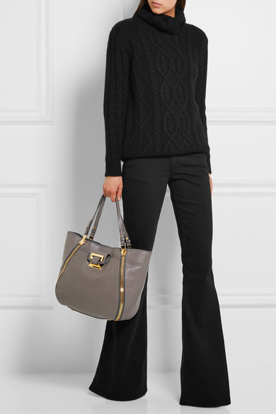 TOM FORD Cable-knit cashmere turtleneck sweater black cable knit sweaters 