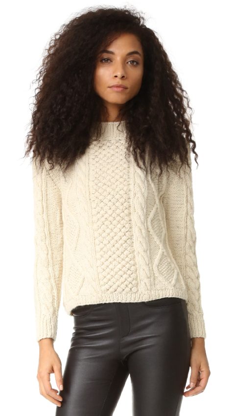 Tejido Aran Cable Pullover Cream cable knit sweaters 