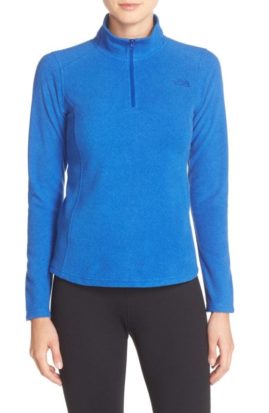 The North Face 'Glacier' Quarter Zip Pullover Bright Cobalt Blue Heather fleece pullovers 