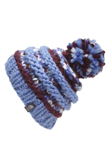 The North Face 'Nanny Knit' Pom Beanie Grapemist Blue pom beanies