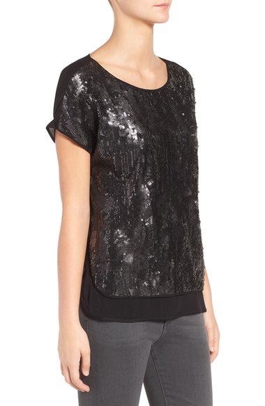 Trouvé Sequin Top Grey Phantom Sequin sequin tops holidays