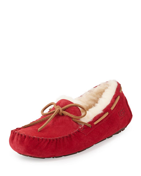 UGG Dakota Classic Suede Tie Slipper Jester Red Neiman Marcus cyber monday sale