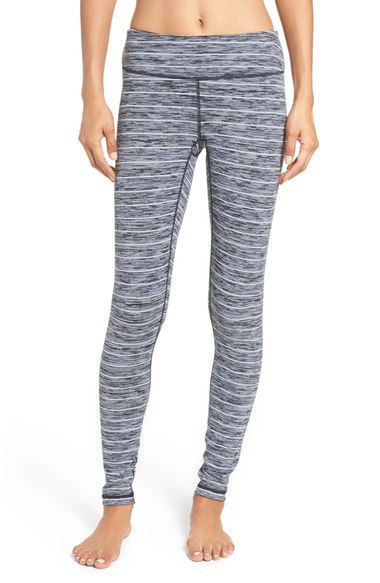 Zella Live In Slim Fit Leggings Black Triple Stripe Spacedye Nordstrom pre-black friday sale