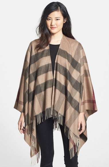 Burberry Check Print Wool & Cashmere Cape nordstrom pre-black friday sale
