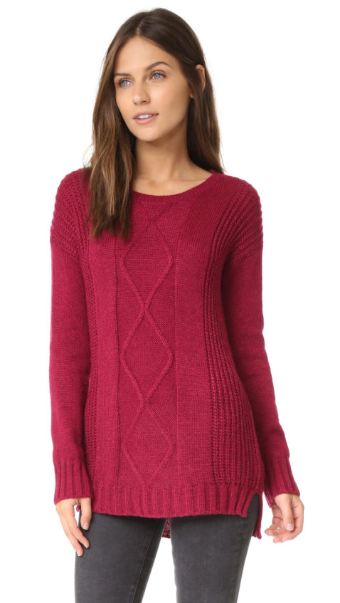 cupcakes and cashmere Fairview Cable Knit Sweater Red Velvet Shopbop surprise sale