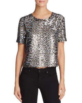 KENDALL and KYLIE Multi Sequin Top holiday party sequin tops