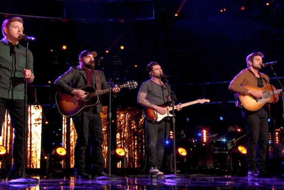 See Team Adam rock the Voice stage: Adam Levine, Josh Gallagher, Brendan Fletcher and Billy Gilman put their own unique and amazing spin on Buffalo Springfield's hit song during The Voice Season 11 Episode 18 Live Top 12 Eliminations show! 