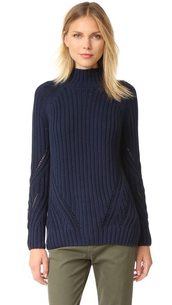 525 America Boyfriend Mock Neck Sweater Shadow Blue Shopbop after christmas sale