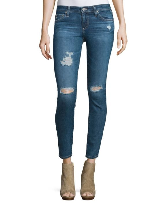 AG Adriano Goldschmied The Legging Distressed Ankle Jeans, 11 Years Swap Meet Neiman Marcus friends and family sale