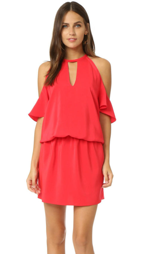 Amanda Uprichard Celia Cold Shoulder Dress Candy Apple