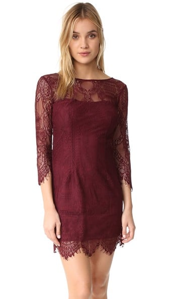 BB Dakota Everton V Back Lace Dress Bordeaux Shopbop winter sale