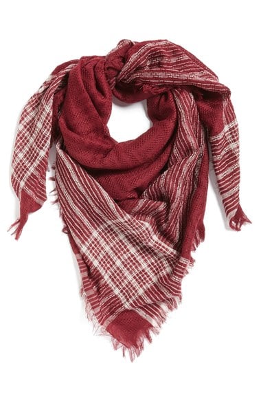BP. Check Square Scarf Burgundy Nordstrom half yearly sale