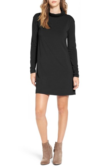 BP. Turtleneck A-Line Dress Black Nordstrom half yearly sale
