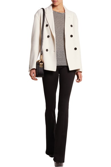 BURBERRY Double-breasted cashmere coat white