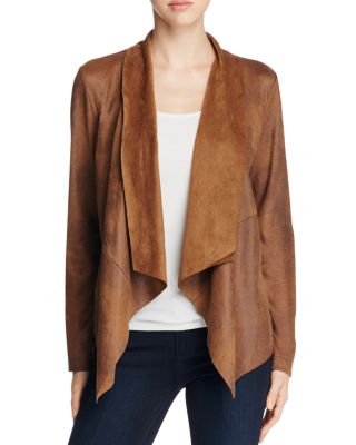 Bagatelle Draped Faux Leather Jacket Tobacco