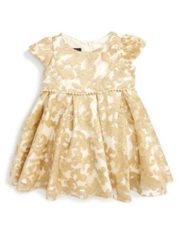 Biscotti Royal Treatment Embroidered Dress (Baby Girls) Gold christmas dresses for baby girls