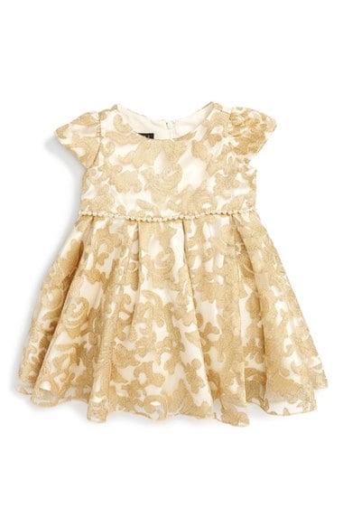Biscotti Royal Treatment Embroidered Dress (Baby Girls) Gold christmas dresses for baby girls