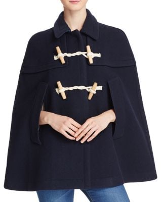 Burberry Capsmoore Wool-Cashmere Duffle Cape Navy duffle coats winter