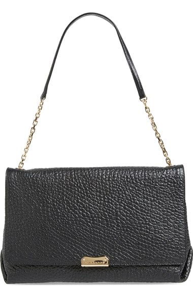 Burberry 'Large Mildenhall' Signature Grain Leather Shoulder Bag Black Gold Nordstrom half yearly sale 