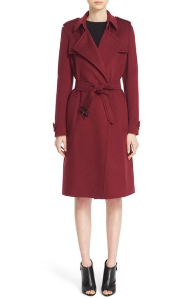 Burberry 'Tempsford' Cashmere Wrap Trench Coat Cherry Pink Nordstrom half yearly sale