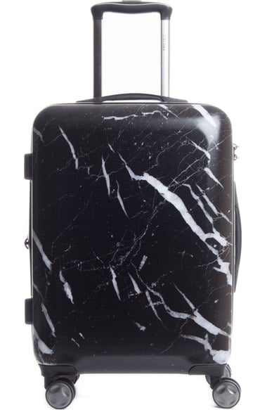 CALPAK Astyll 22 Inch Rolling Spinner Carry-On Midnight Marble inspired suitcases