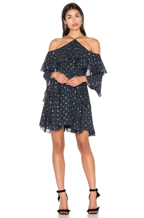CYNTHIA ROWLEY Cold Shoulder Dress Turquoise