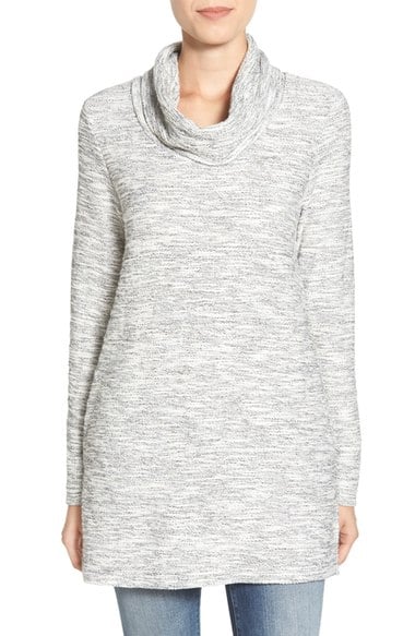 Caslon® Knit Cowl Neck Tunic (Regular & Petite) Ivory Cloud Tweed Pattern Nordstrom half yearly sale