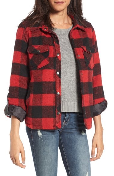 Coffee Shop Buffalo Check Jacket Red Black Nordstrom half yearly sale