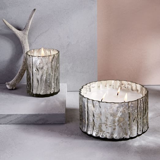Crackle Mercury Scented Candles - Silver West Elm cyber week sale