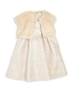 Egg Baby Baby's Toddler's & Little Girl's Two-Piece Isabelle Faux Fur Cardigan & Dress Set 
